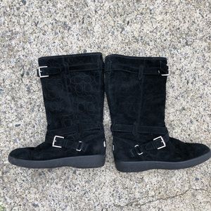 Coach faux suede snow boots